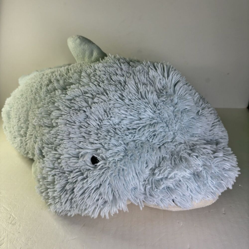 Pillow Pets Blue Squeaky Dolphin Whale Plush Stuffed Animal Pillow 2010 22 inch
